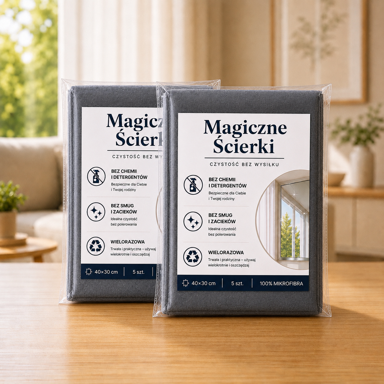 Magiczne ściereczki - dwa komplety, 10 sztuk 40x30 cm